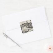 Nestledown, Zebley Boerderij Vierkante Sticker (Envelop)