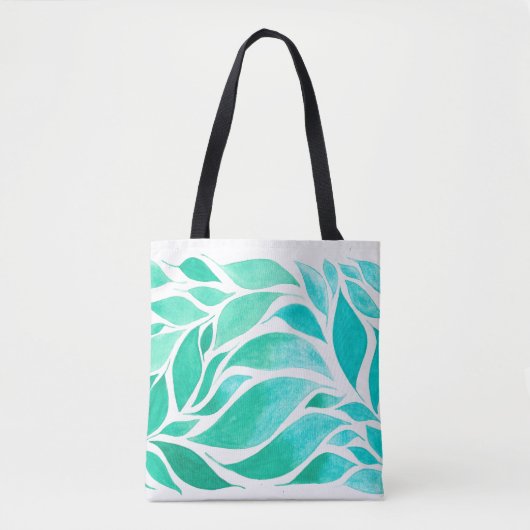 Nestling bladeren in Waterverf Ombre Canvas tas (Voorkant)