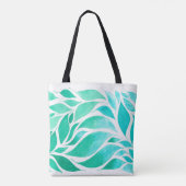 Nestling bladeren in Waterverf Ombre Canvas tas (Achterkant)