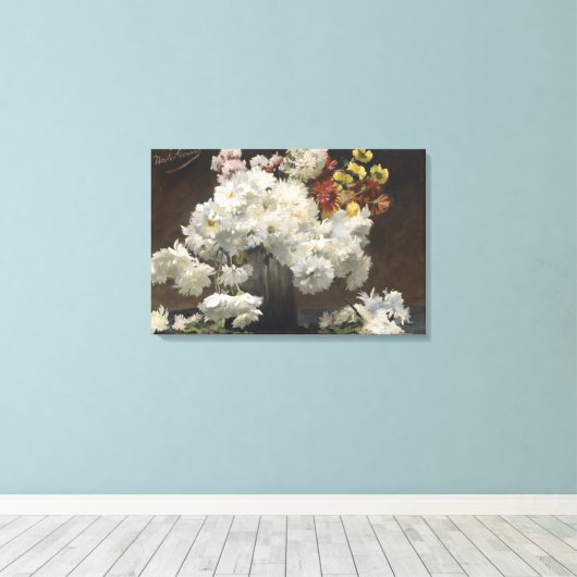  Nestor Gerans Astern in Vase Canvas Afdruk (Insitu (Houten vloer))