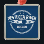 Nestucca de Oregon Kayaking Metalen Ornament<br><div class="desc">De Nestucca-rivier komt uit het noordoostelijk deel van de Oregon-kusten en stroomt 50 mijl,  waardoor de westerne helling van het verspreidingsgebied in de provincies Yamhill en Tillamook wegstroomt.</div>