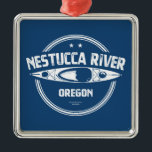Nestucca de Oregon Kayaking Metalen Ornament<br><div class="desc">De Nestucca-rivier komt uit het noordoostelijk deel van de Oregon-kusten en stroomt 50 mijl, waardoor de westerne helling van het verspreidingsgebied in de provincies Yamhill en Tillamook wegstroomt.</div>
