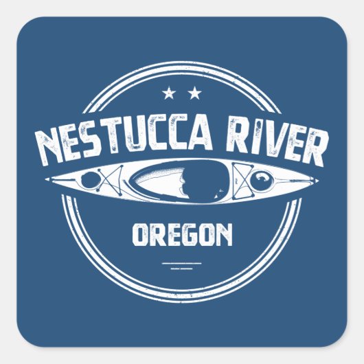 Nestucca de Oregon Kayaking Vierkante Sticker (Voorkant)