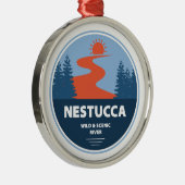 Nestucca wilde en Schilderachtig rivier Metalen Ornament (Rechts)