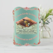  nestvogel baby shower uitnodiging (Staand voorkant)