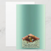  nestvogel blauwgroen perzikbruin briefpapier (Voorkant / Achterkant)