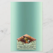  nestvogel blauwgroen perzikbruin briefpapier (Voorkant)