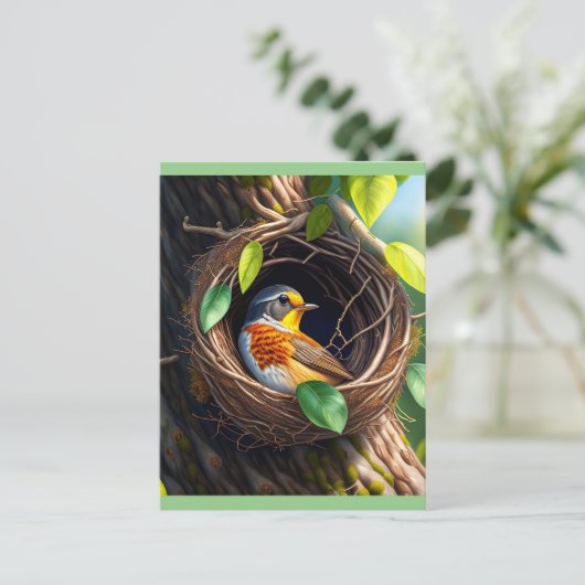 nestvogel briefkaart (Staand voorkant)