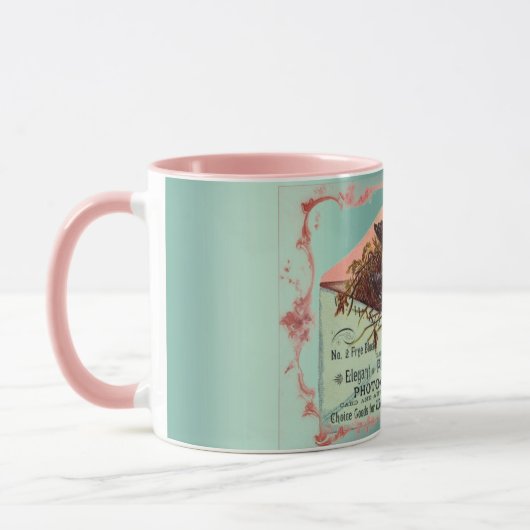 nestvogel mok papier com blauwgroen roze (Links)