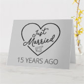 Net 15 Jaar Getrouwd III Kaart (Gele Bloem)