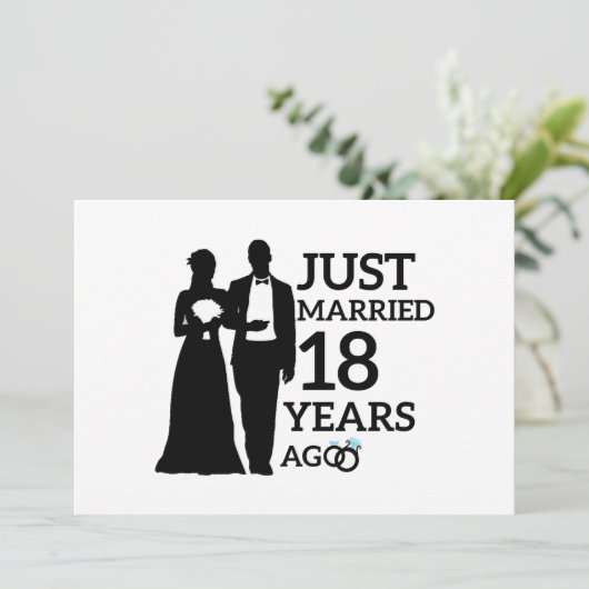 Net 18 Jaar Getrouwd, 18e Huwelijksverjaardag Kopp Kaart (Staand voorkant)