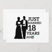 Net 18 Jaar Getrouwd, 18e Trouwdag Koppel Kaart (Voorkant / Achterkant)