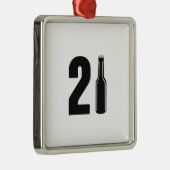 Net 21 bierflesjes gedraaid op 21ste verjaardag metalen ornament (Rechts)