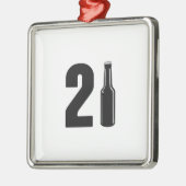 Net 21 bierflesjes gedraaid op 21ste verjaardag metalen ornament (Links)