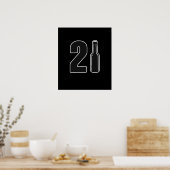 Net 21 bierflesjes gedraaid op 21ste verjaardag poster (Keuken)