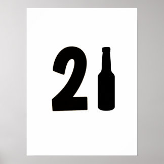 Net 21 bierflesjes gedraaid op 21ste verjaardag poster