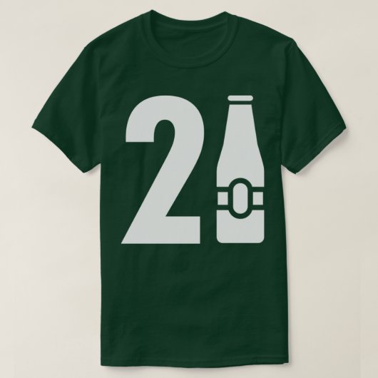 Net 21 bierflesjes gedraaid op 21ste verjaardag t-shirt (Design voorkant)