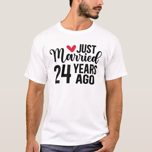 Net 24 jaar geleden getrouwd en 24 jaar geleden tr t-shirt (Voorkant)