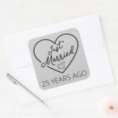 Net 25 Jaar Getrouwd III Vierkante Sticker (Envelop)