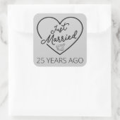 Net 25 Jaar Getrouwd III Vierkante Sticker (Tas)