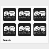 Net 25 Jaar Getrouwd V Vierkante Sticker (Vel)