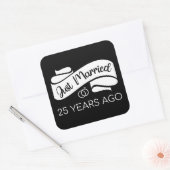 Net 25 Jaar Getrouwd V Vierkante Sticker (Envelop)
