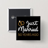 Net 50 Jaar Getrouwd IV Vierkante Button 5,1 Cm (Voorkant /achterkant)