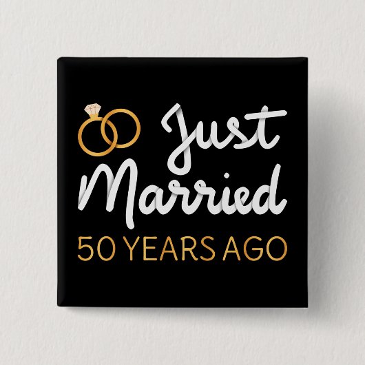 Net 50 Jaar Getrouwd IV Vierkante Button 5,1 Cm (Voorkant)