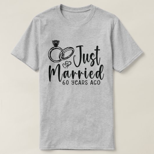 Net 60 Jaar Getrouwd 60ste Trouwdag T-shirt (Design voorkant)