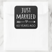 Net 60 Jaar Getrouwd Vierkante Sticker (Tas)
