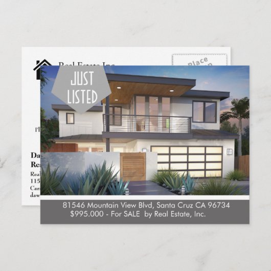 NET AANGEBODEN briefkaart onroerend goed (Voorkant / Achterkant)