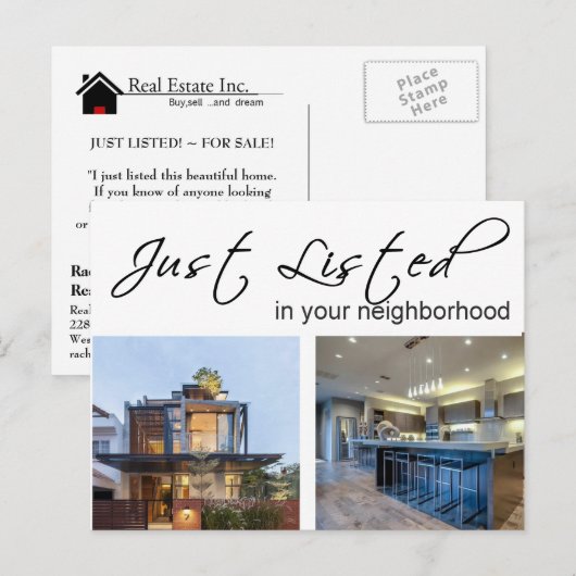 NET AANGEBODEN briefkaart onroerend goed (Voorkant / Achterkant)