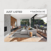 Net aangeboden minimalistische woning voor verkoop briefkaart (Voorkant)