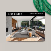 Net aangeboden minimalistische woning voor verkoop briefkaart