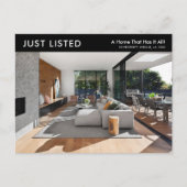 Net aangeboden minimalistische woning voor verkoop briefkaart (Voorkant)