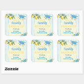 Net Afgestudeerd Blauw Streep Citroen Afstuderen Vierkante Sticker (Vel)