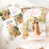 Net Afgestudeerd Bloemig Citrus Afstudeerfeestje Kaart