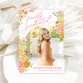 Net Afgestudeerd Bloemig Citrus Afstudeerfeestje Kaart