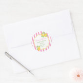 Net Afgestudeerd Citroen Roze Strepen Afstuderen Ronde Sticker (Envelop)
