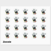 Net afgestudeerd! ronde sticker (Vel)