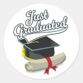 Net afgestudeerd! ronde sticker (Voorkant)