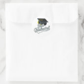 Net afgestudeerd! ronde sticker (Tas)