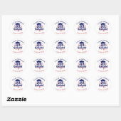 Net afgestudeerd Rood & Blauw Persoonlijk Geschenk Ronde Sticker (Vel)