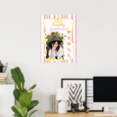 Net Afgestudeerd Roze Citroen Geel Boog Foto Poster (Thuiskantoor)