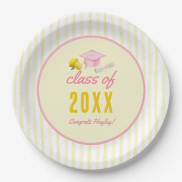 Net Afgestudeerd Roze Geel Afstudeerfeest Papieren Bordje