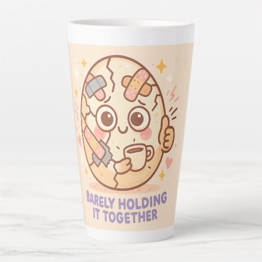 Net Alles Bij Elkaar Houdend Latte Mok (Voorkant)