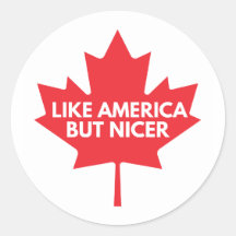 Net als Amerika, maar mooiere ronde Sticker