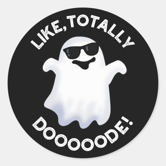 Net als bij Funny Ghost Pun Dark BG Ronde Sticker (Voorkant)