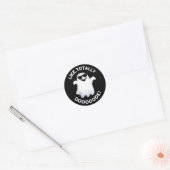 Net als bij Funny Ghost Pun Dark BG Ronde Sticker (Envelop)