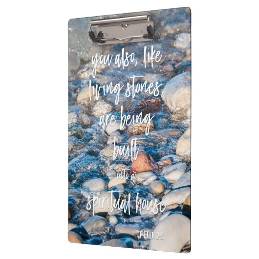 Net als bij levende stenen 1e Peter Bijbelse Verse Klembord (Links)